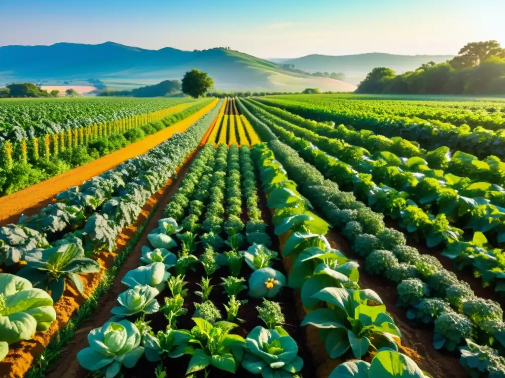 Agricultura regenerativa: casos exitosos en un paisaje próspero y diverso, con cultivos coloridos y abundancia natural