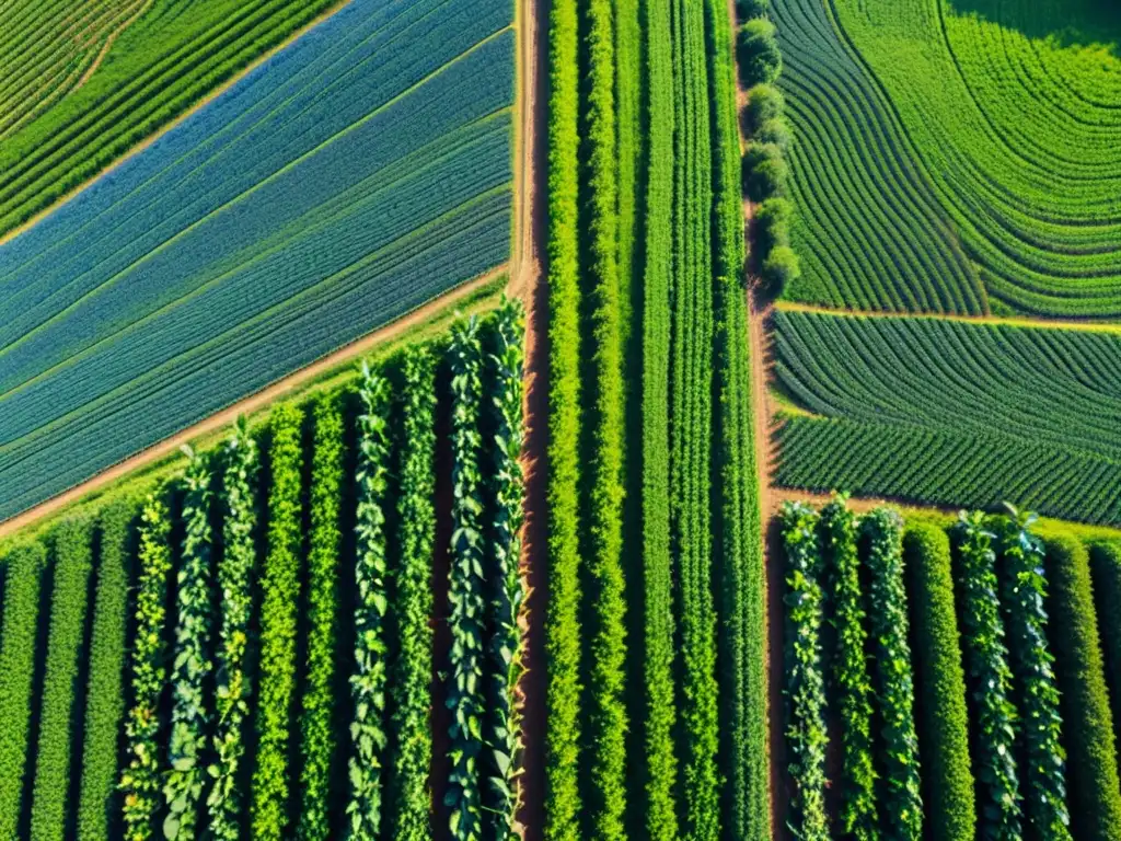 Un campo orgánico exuberante bajo cielo azul