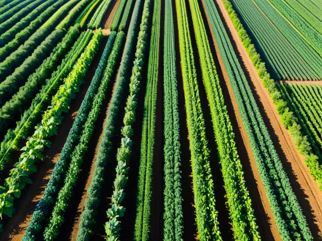 Campo orgánico exuberante bajo el cielo azul