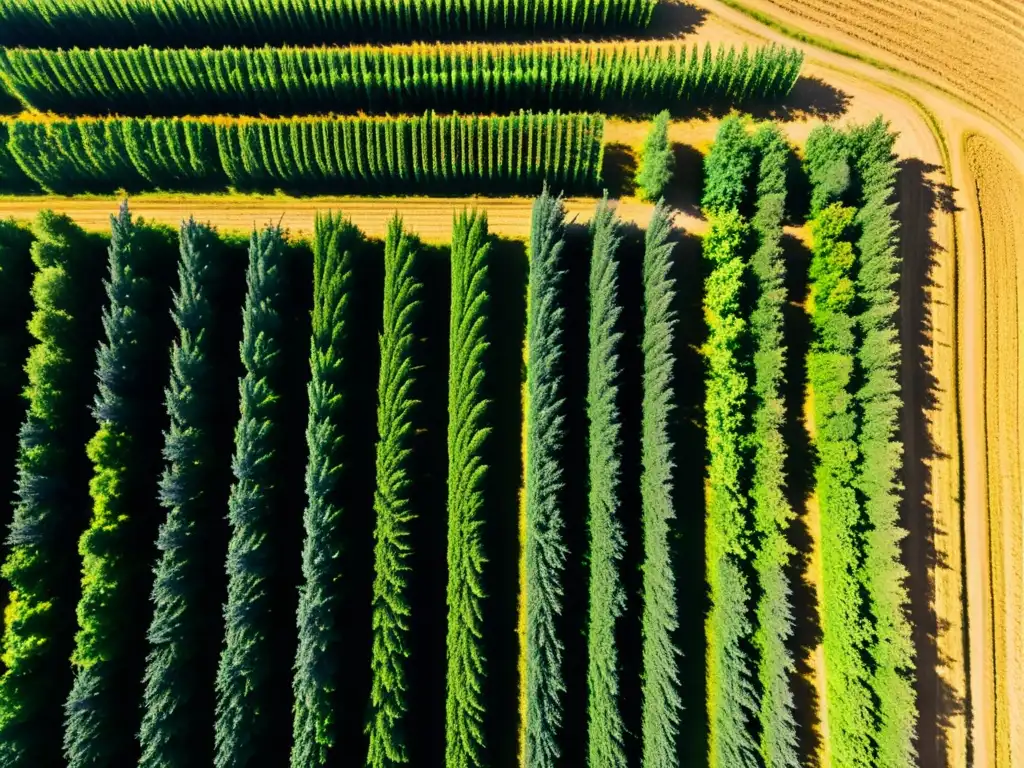 Un campo orgánico exuberante y vibrante, libre de plagas, con un cielo azul y el sol iluminando suavemente la tierra