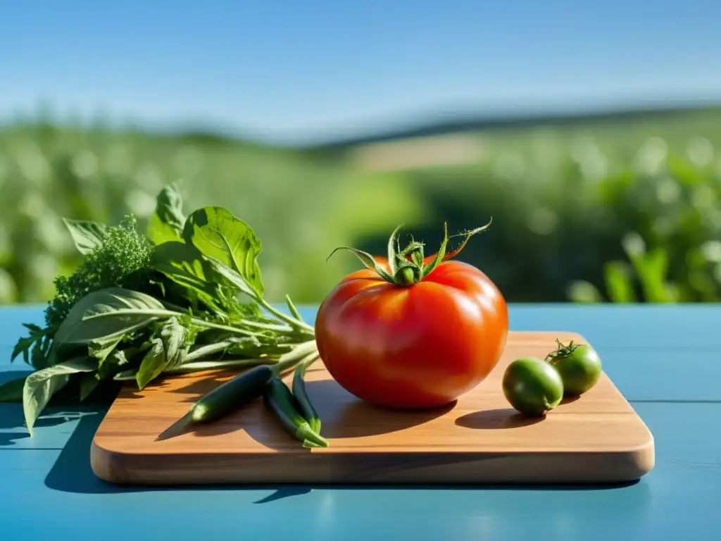 Un campo verde vibrante con alimentos orgánicos prevención enfermedades neurodegenerativas