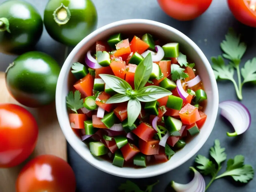 Una colorida salsa orgánica recién hecha en un elegante recipiente