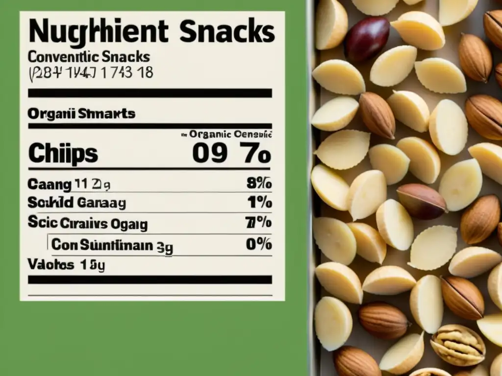 Una comparativa detallada de nutrientes entre snacks orgánicos y convencionales