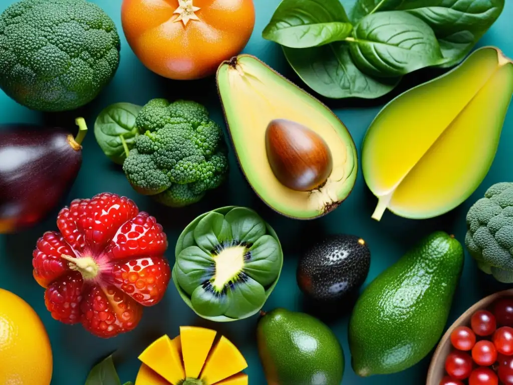 Una composición vibrante de alimentos orgánicos dieta FODMAP baja, resaltando su belleza y diversidad en una variedad de colores y texturas