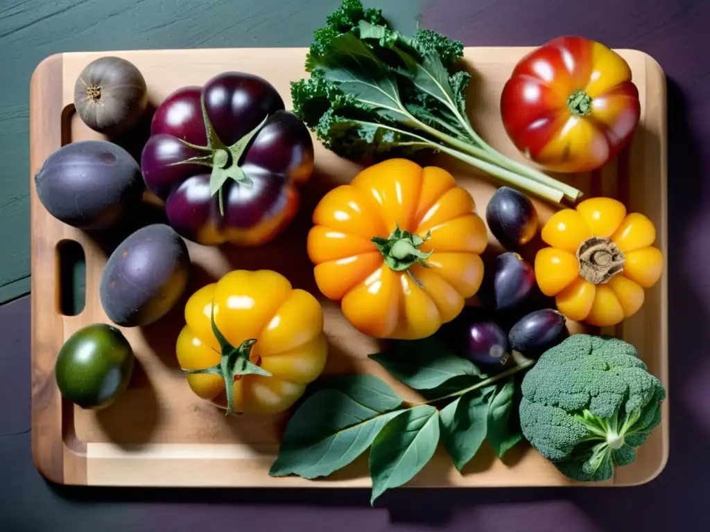 Una composición vibrante de ingredientes orgánicos para recetas de otoño, destacando la frescura y colores en una escena artística y acogedora