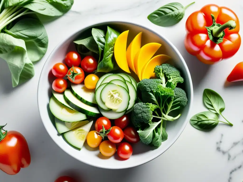 Una deliciosa ensalada orgánica, llena de colores y frescura, lista para disfrutar