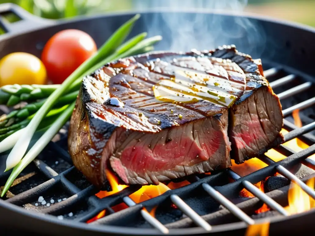 Deliciosa parrillada orgánica con carne y vegetales asados, perfecta para recetas saludables con carne orgánica