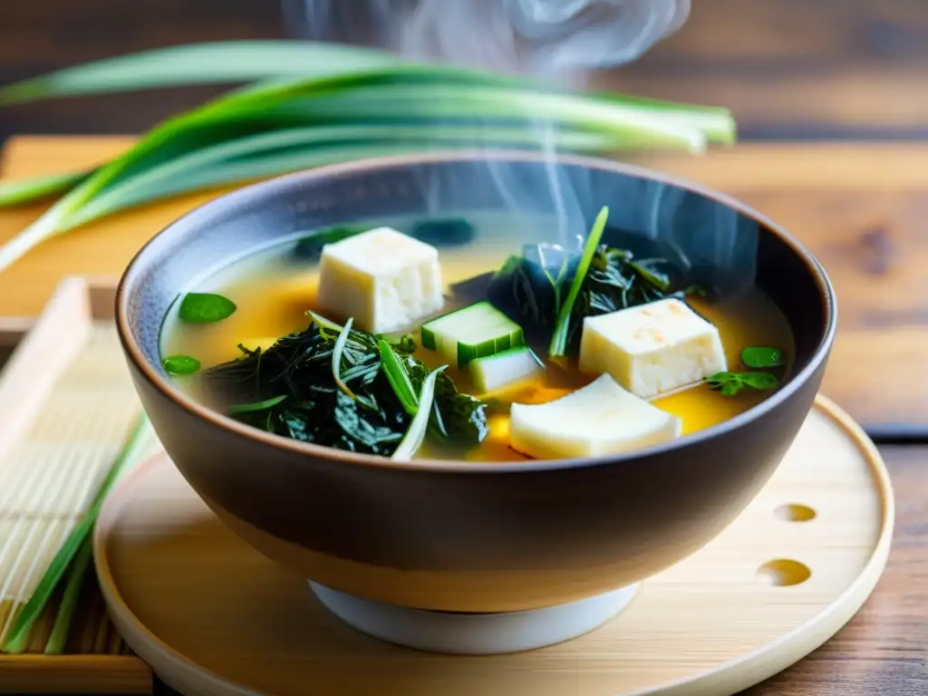 Una deliciosa sopa de miso con ingredientes frescos y auténticos