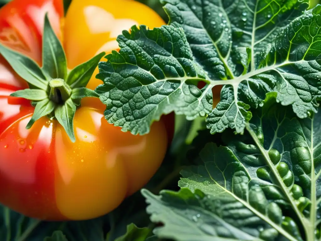 Detallada imagen de vegetal orgánico recién cosechado, radiante bajo la luz matutina