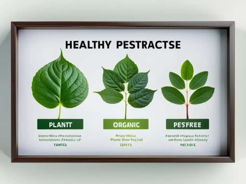 Comparación detallada de plantas sanas tratadas con diferentes extractos vegetales pesticidas orgánicos, demostrando la efectividad de los mejores extractos vegetales pesticidas orgánicos