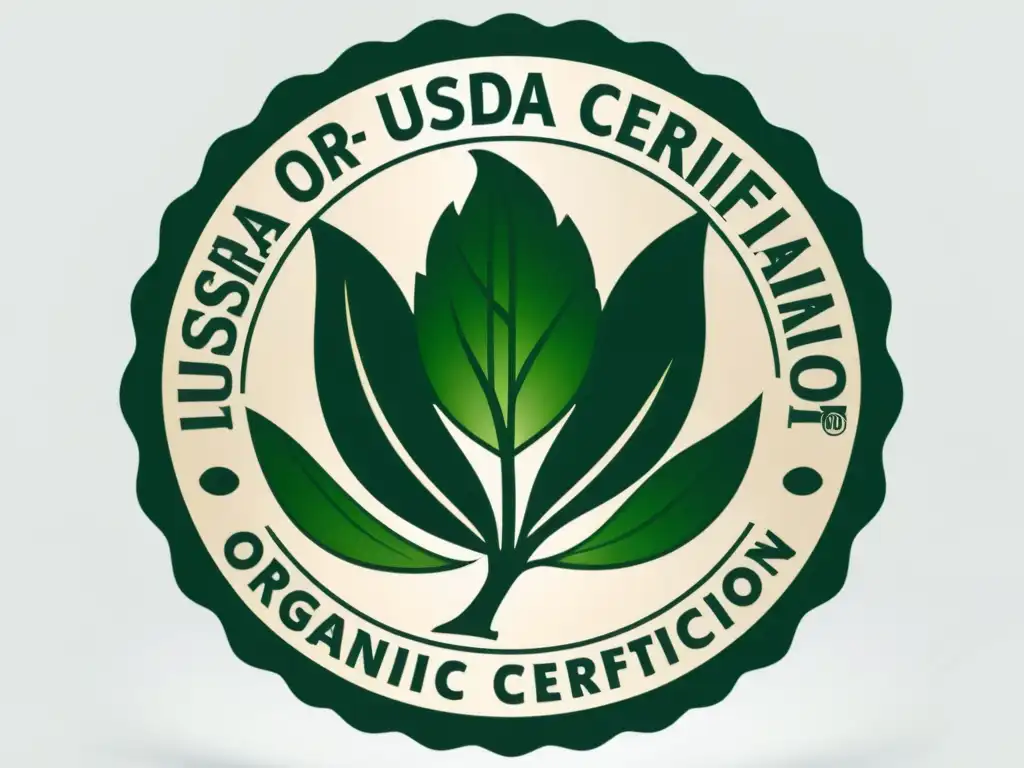 Detalle de sello de certificación orgánica USDA en alta resolución, transmitiendo confianza y precisión