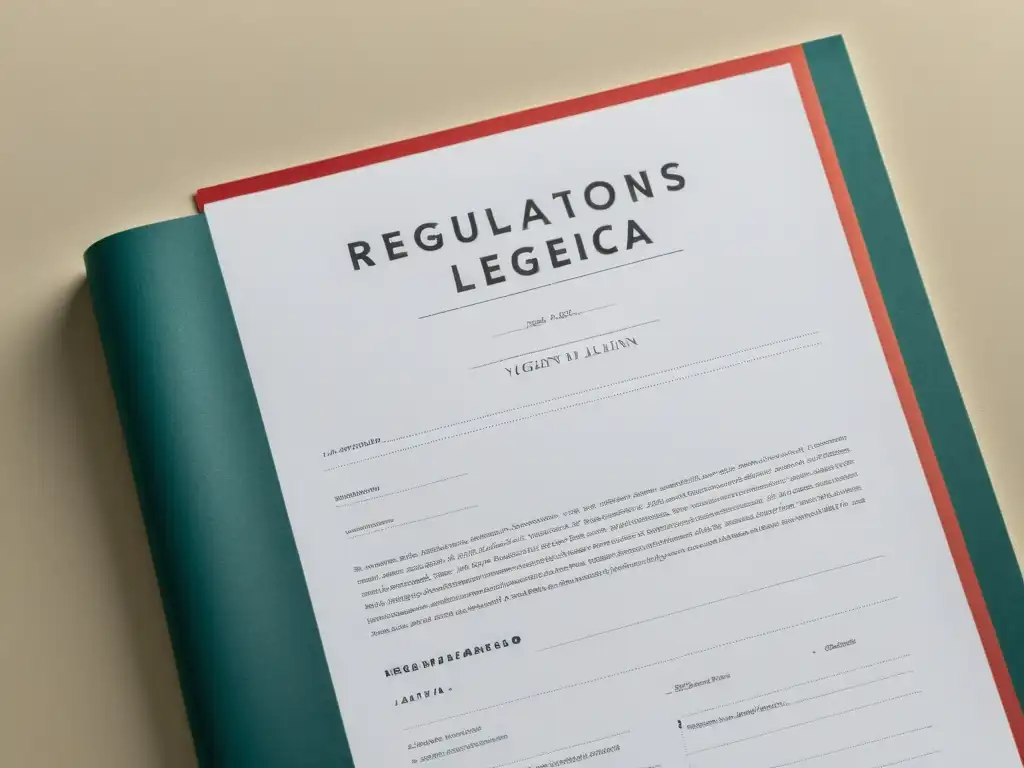 Un documento legal elegante y minimalista titulado 'Regulaciones y marcos legales vigentes en América Latina', transmite profesionalismo y autoridad