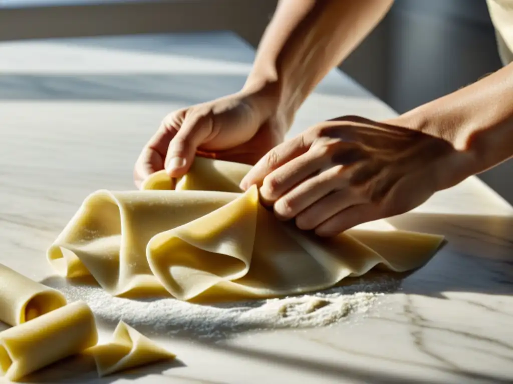 Elaboración de pasta orgánica casera, evocando la artesanía y la vida saludable