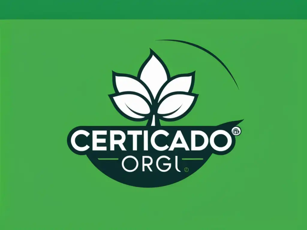 Una etiqueta de certificación de alimentos orgánicos con diseño minimalista y elegante, transmitiendo confianza y profesionalismo