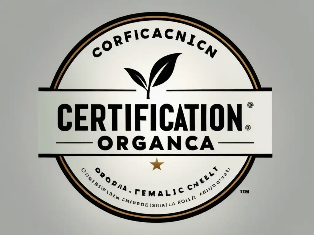 Etiqueta de producto con certificación orgánica en tonos terrosos, elegante y confiable