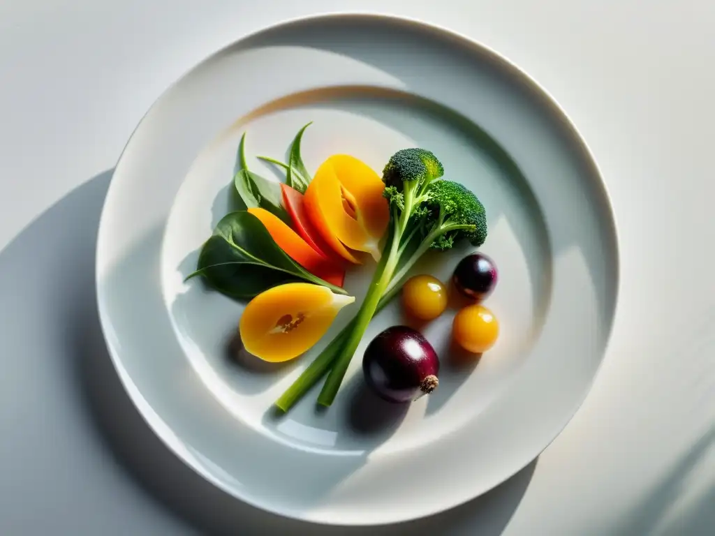 Experiencias únicas en restaurantes orgánicos: Platos orgánicos coloridos y delicados en un ambiente sereno y apetitoso