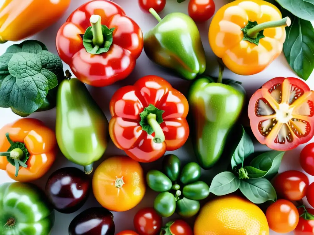 Una exquisita exhibición de frutas y verduras orgánicas frescas que resaltan la influencia de la dieta orgánica en la fertilidad