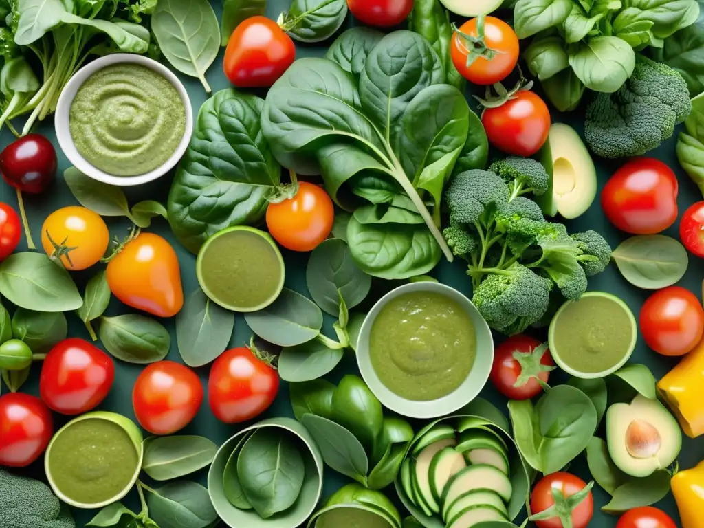 Una exquisita variedad de ensaladas orgánicas frescas que exudan abundancia y frescura