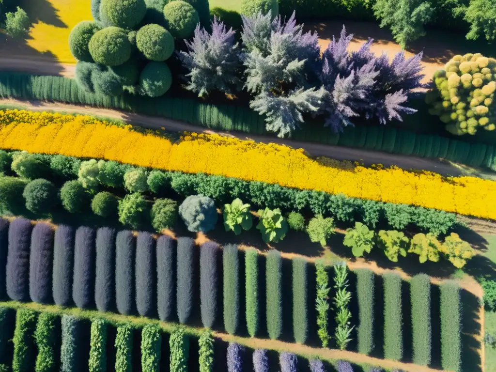 Una exuberante agroforestería orgánica con diversidad de cultivos y plantas repelentes de plagas