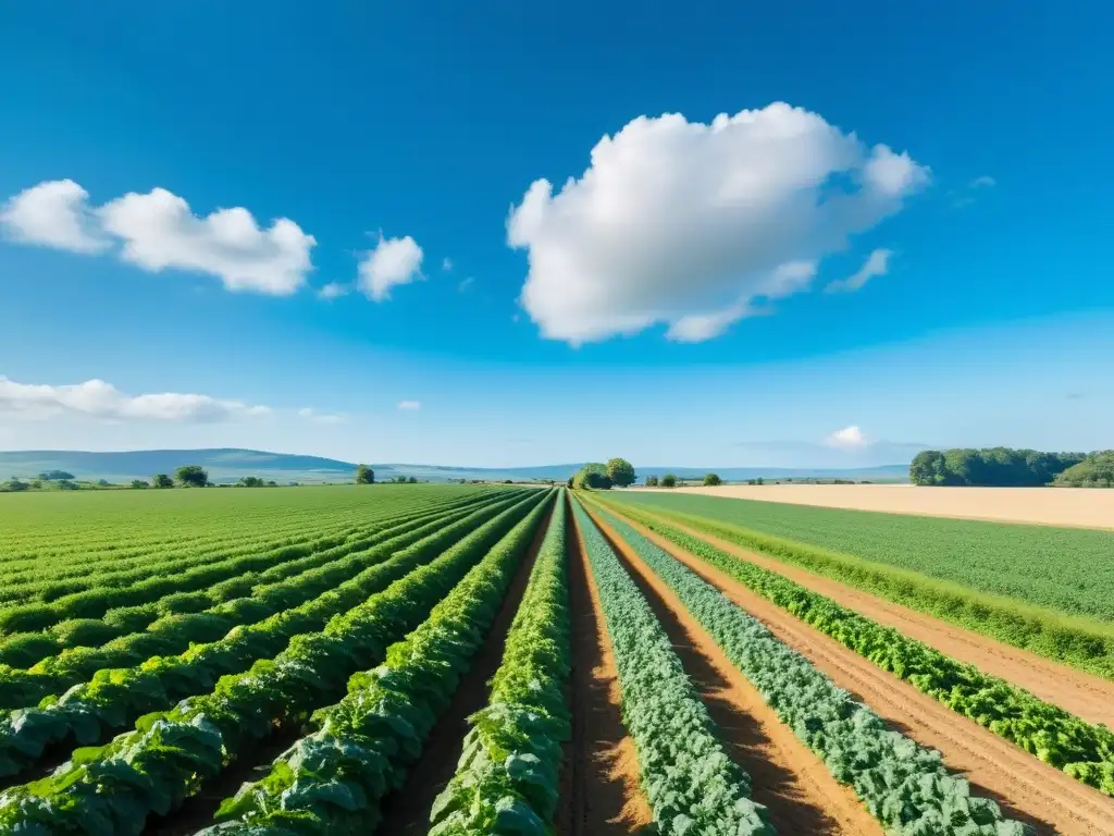 Una granja orgánica llena de vida y serenidad, con cultivos variados