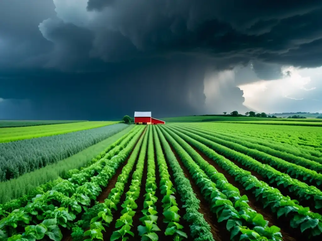 Granja orgánica en medio de tormenta, cultivo orgánico en zonas tormentosas