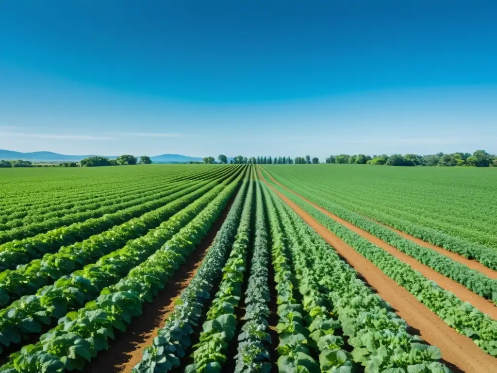 Una granja orgánica serena y minimalista muestra la importancia de las certificaciones orgánicas en la sostenibilidad ambiental