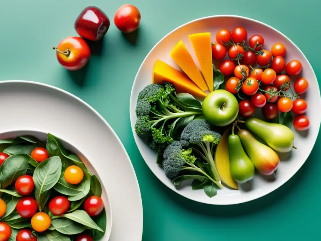 Una imagen detallada muestra dos platos con alimentos