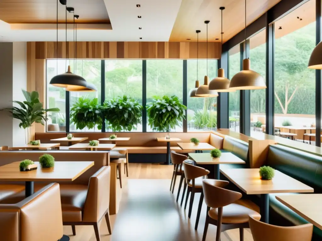 Interior de restaurante orgánico con diseño único, ambiente cálido y detalles cuidados