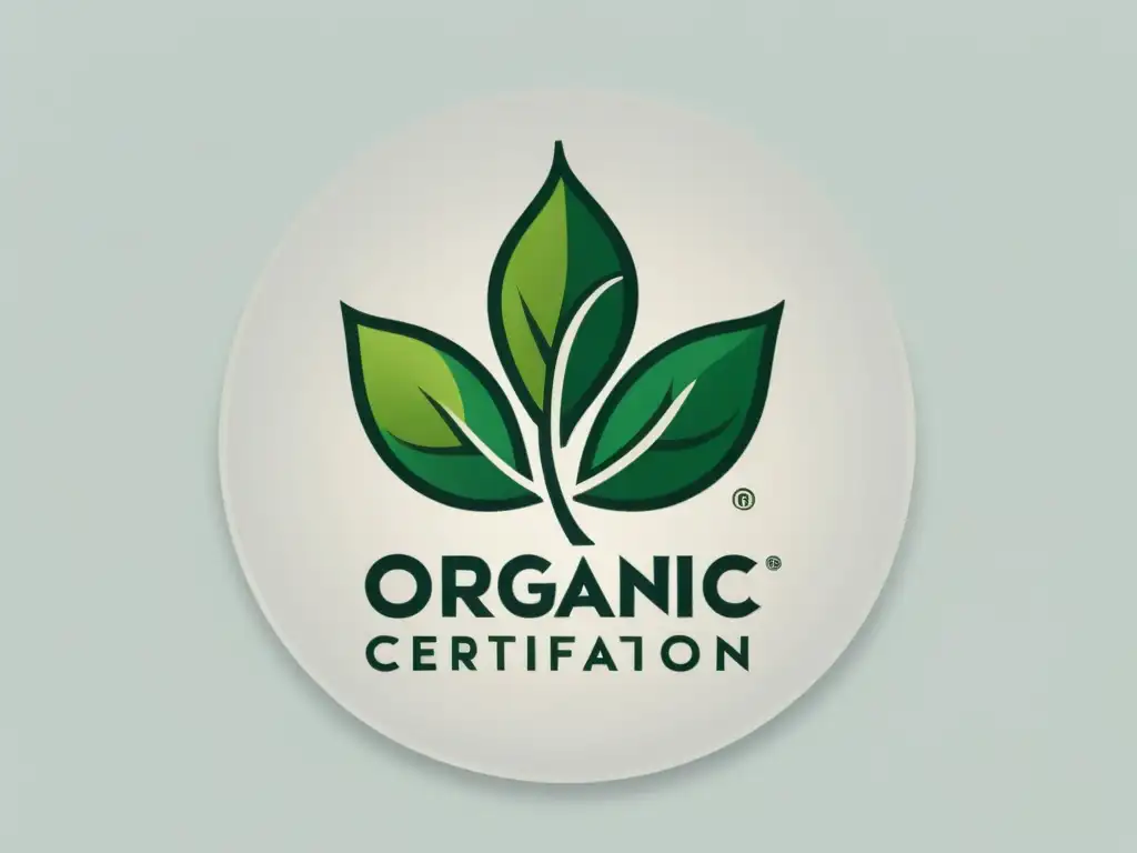 Logotipo de certificación orgánica, minimalista y elegante, transmite confianza y sostenibilidad