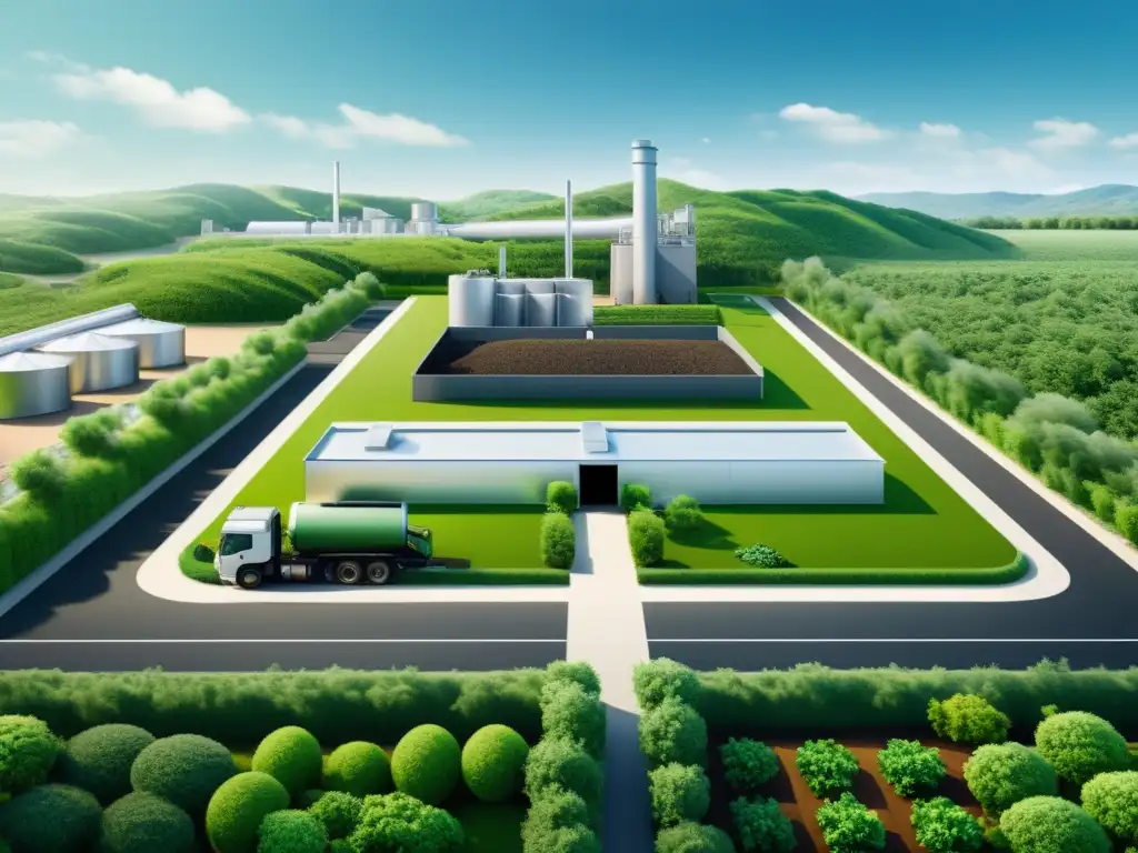 Factory orgánica con estrategias reducción residuos y entorno natural