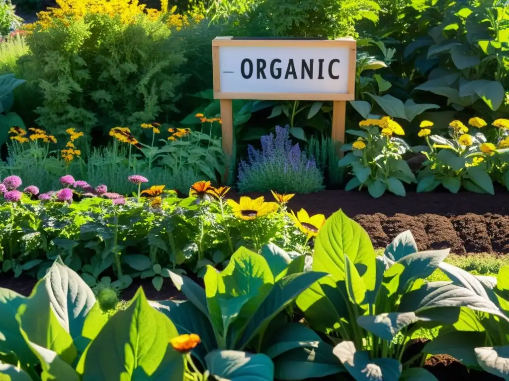 Jardín orgánico con beneficios de asociación de cultivos en armonía y biodiversidad