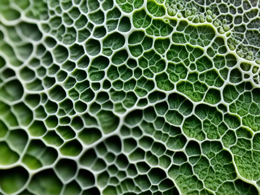 Papel hongos Trichoderma en cultivos orgánicos: red de micelio delicada y detallada, tejiendo una red hipnótica en el suelo orgánico