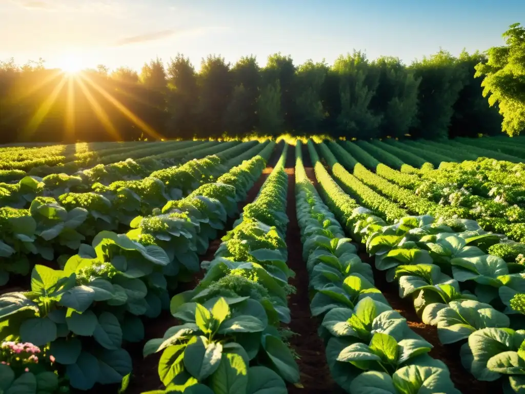 Un paraíso de granjas orgánicas con cultivos vibrantes y saludables