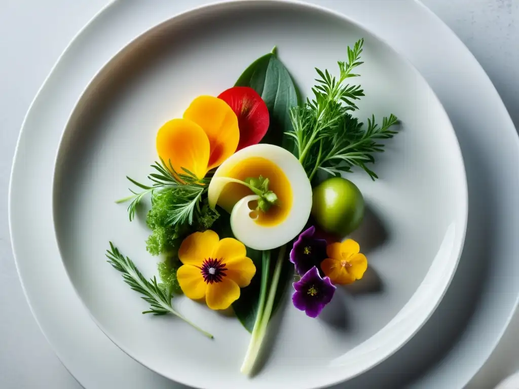 Plato vegetariano con vegetales vibrantes y coloridos en un restaurante orgánico, revolución alimentaria