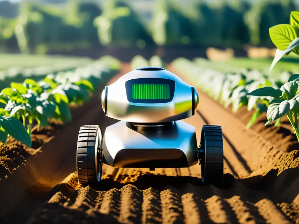 Robot innovador en granja subterránea, soluciones innovadoras para suelos orgánicos saludables