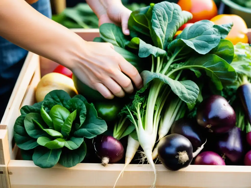 Selección cuidadosa de ingredientes orgánicos en el mercado para preparación de tofu con ingredientes orgánicos