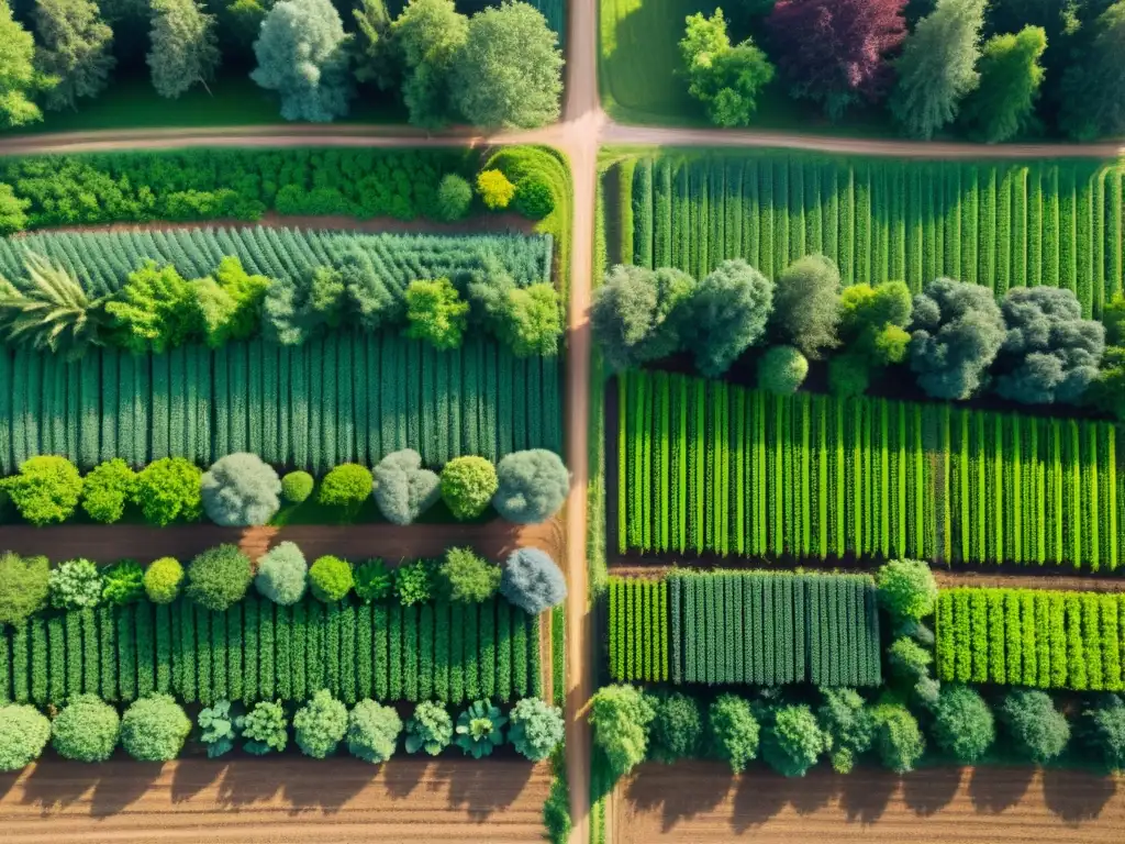 Un sistema agroforestal diverso, con árboles, arbustos y cultivos intercalados en armonía