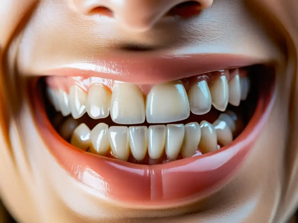 Una sonrisa radiante muestra el impacto de los alimentos orgánicos en la salud dental, con dientes sanos y brillantes que reflejan bienestar y cuidado bucal