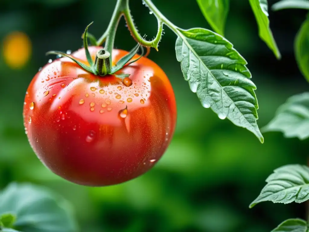 Tomate orgánico en la vid, fresco y vibrante, contraatacando la resistencia a los antibióticos