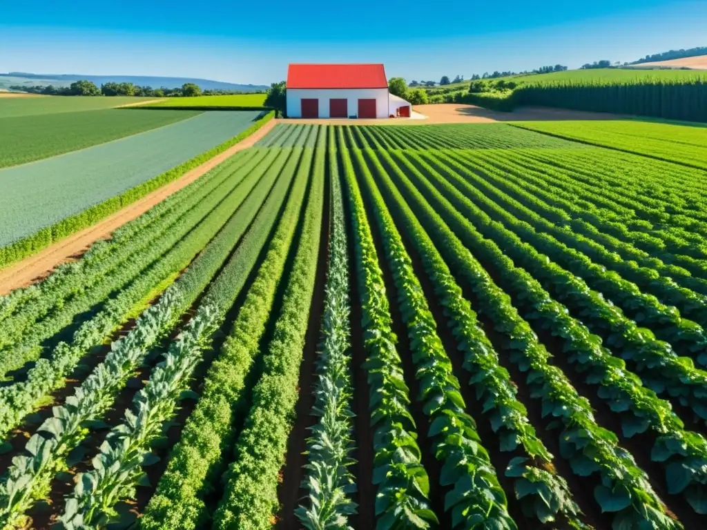 Un tranquilo cultivo orgánico de superalimentos, con técnicas de cultivo superalimentos orgánicos que crean un paisaje sereno y próspero