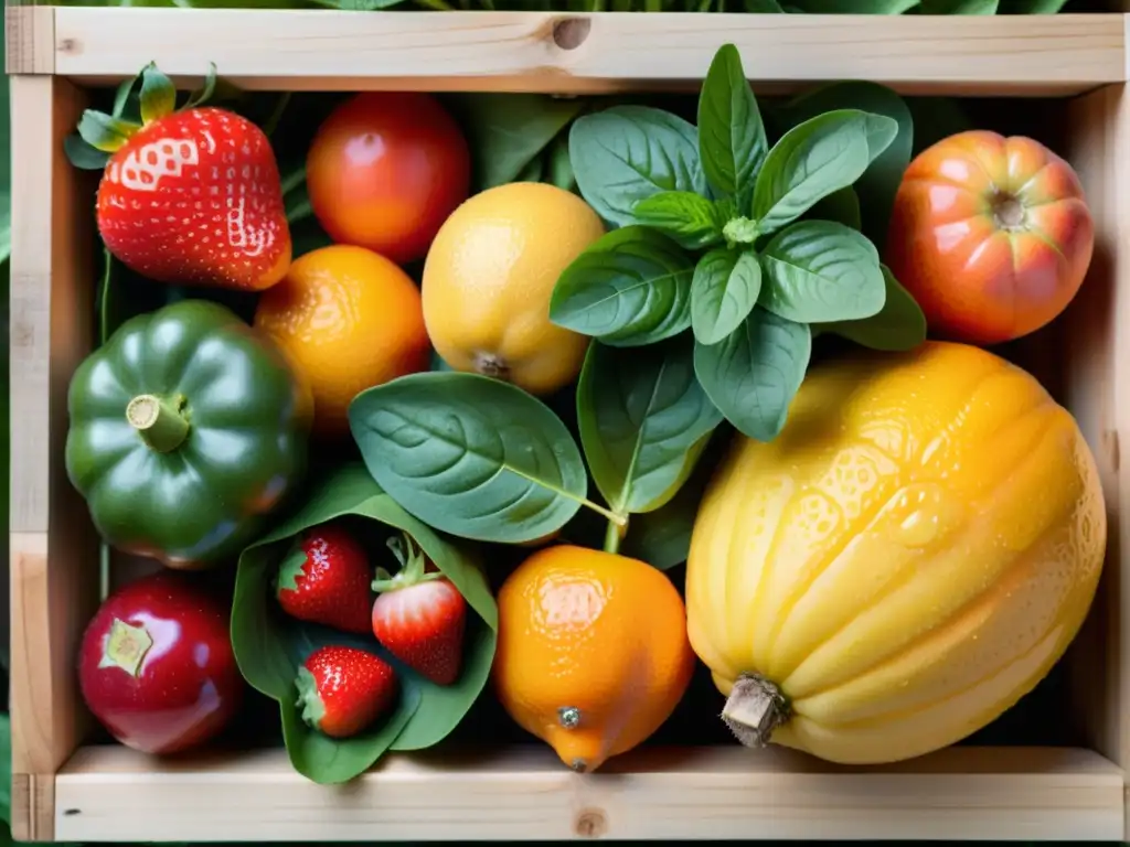 Una variedad de frutas y verduras orgánicas recién cosechadas, con imperfecciones naturales y texturas únicas