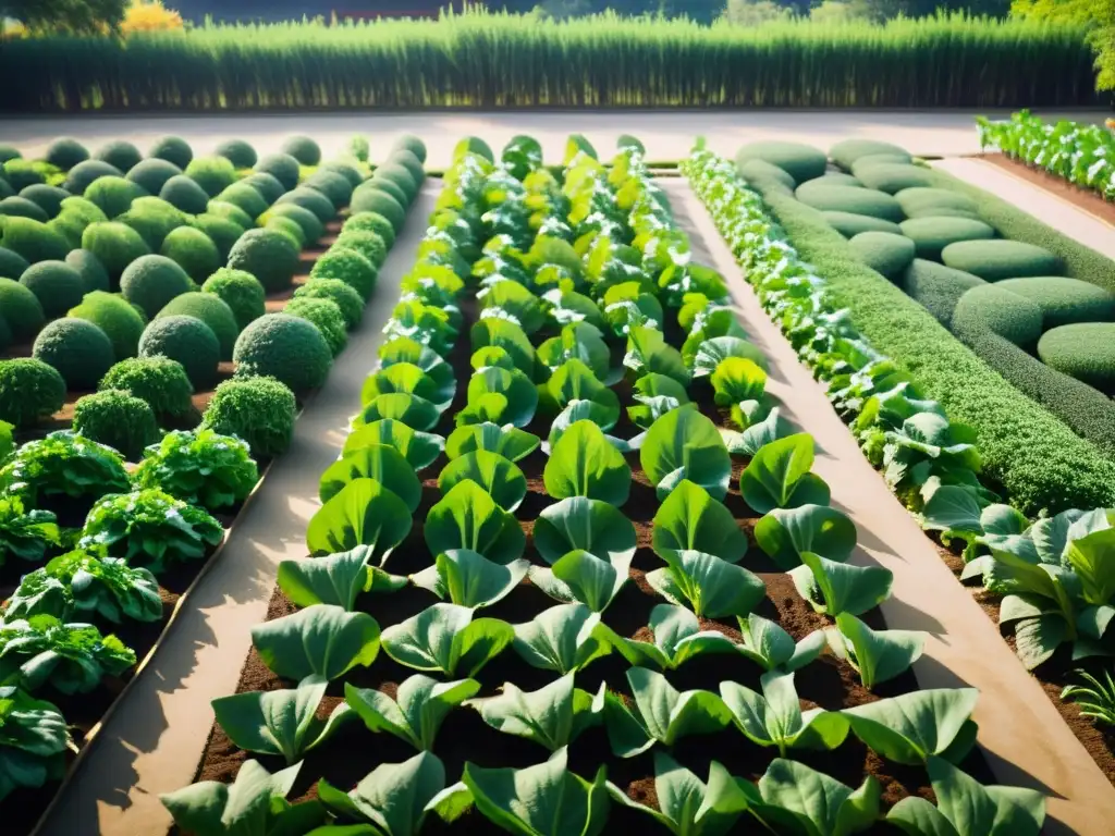 Jardín de vegetales chinos, orden y armonía en la cocina orgánica estilo chino