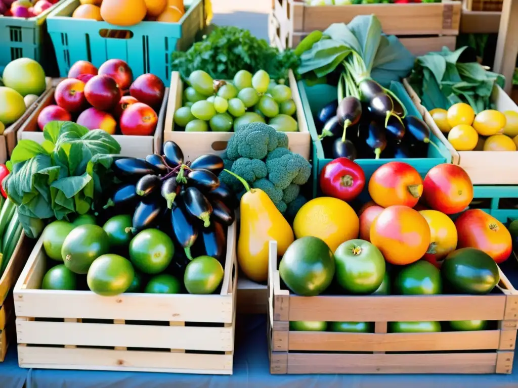 Vibrante y colorido mercado de agricultores con productos orgánicos libres de alérgenos: ¡inspiración para recetas antialérgicas!