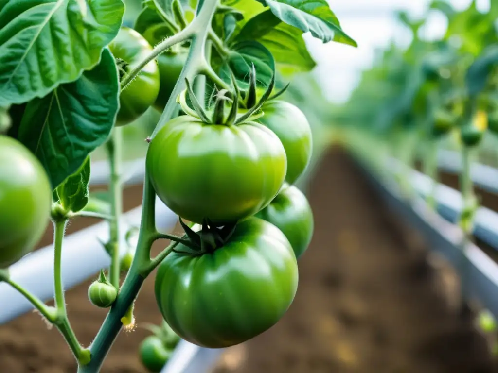 Vibrantes plantas de tomate en un cultivo orgánico bajo el sol