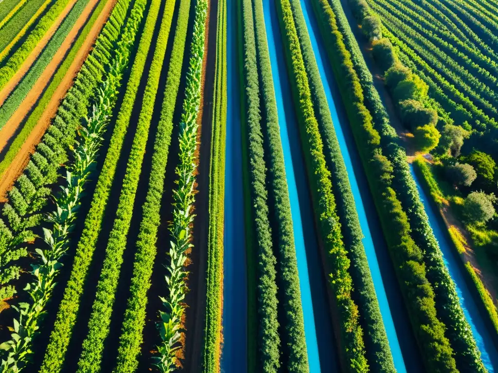 Vista impresionante de un próspero campo orgánico bajo un cielo azul claro, evocando el proceso de certificación orgánica